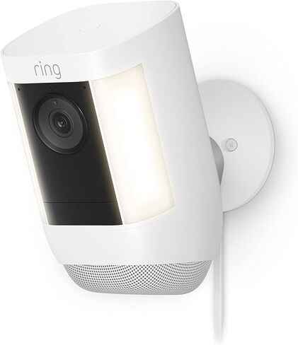 Ring Spotlight Cam Pro, Plug-In, Home or business security, Retinal 2K Video, Color Night Vision and Two-Way Talk with Audio+, White in Kuwait