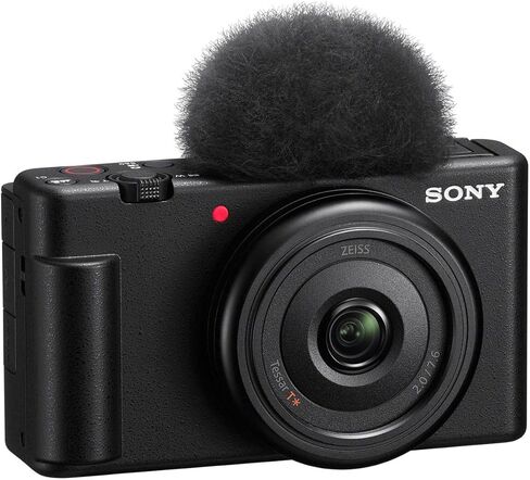 Sony ZV-1F Vlog Camera for Content Creators and Vloggers, Black Bundle with LED Light, Tripod, Extra Battery & Charger w/Screen, SD Card, Shotgun Microphone, Shoulder Bag in Saudi Arabia