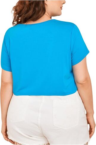 Floerns Women's Plus Size 2 Pcs Basic Short Sleeve Solid Crop Tops Tee Shirts in Kuwait