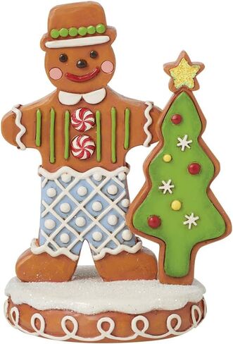 Enesco Jim Shore Heartwood Creek Gingerbread Christmas Gent with Tree Figurine, 4.625 Inch, Multicolor in Saudi Arabia