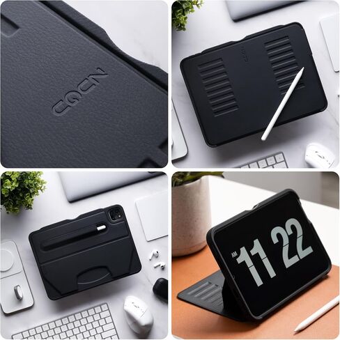 ZUGU CASE for iPad Pro 11 1st/2nd/3rd/4th Generation 2018/20/21/22 [Black] | Ultra Slim Protective Cover, Apple Pencil Holder w/Charging, Convenient 8-Angle Magnetic Stand, Auto Sleep/Wake Function in Kuwait