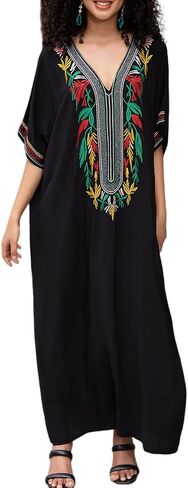 Bsubseach Cover Ups for Swimwear Women Kaftan Dress V Neck Bathing Suit Cover Up Caftan Loungewear Casual Resort Wear in Saudi Arabia