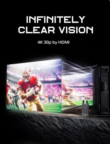 Hollyland Mars 4K Wireless Transmitter Receiver 5G SDI HDMI Video Transmission System, 4Kp30/1080p60, Support 23.98/29.97/59.94 FPS SDI Out, 450FT Los Range 66ms Latency, 4 App Monitoring (1TX+1RX) in Saudi Arabia