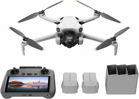 DJI Mini 4 Pro Fly More Combo with DJI RC 2, Drones with Camera for Adults 4K, Under 0.549 lbs/249 g, 3 Batteries for up to 102 Mins Flight Time, Smart Return to Home, Drone for Beginners | RC 2, Camera 4K, Under 249 g, 3 Batteries for up to 102 Mins Flig in Kuwait