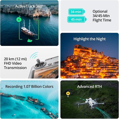 DJI Mini 4 Pro (DJI RC-N2)، طائرة بدون طيار صغيرة قابلة للطي مع كاميرا فيديو 4K HDR للبالغين، أقل من 0.549 رطل/249 جرام، وقت طيران 34 دقيقة، أقصى مسافة نقل فيديو 20 كم، مستشعر رؤية متعدد الاتجاهات in Kuwait