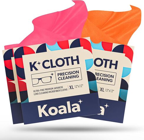 Koala Lens Cleaning Cloth | Japanese Microfiber | Black & Green (Pack of 6) in Saudi Arabia