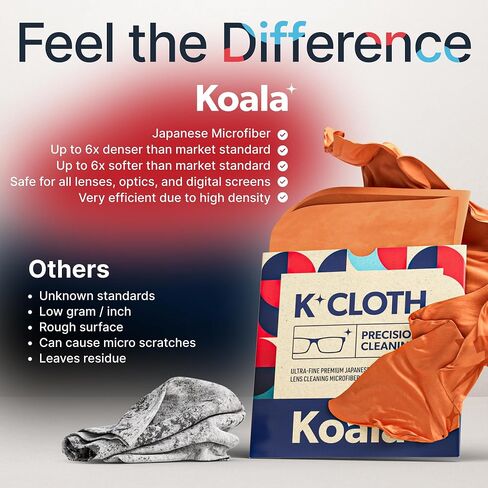 Koala Lens Cleaning Cloth | Japanese Microfiber | Black & Green (Pack of 6) in Saudi Arabia