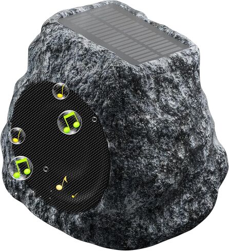 Wireless Outdoor Rock Bluetooth Speaker - Powerful 30W Deep Bass Sound, IPX7 Waterproof, Solar-Powered, Weatherproof Design, Perfect for Pool, Garden, Deck and Outdoor Activities - 1 Pack in Saudi Arabia