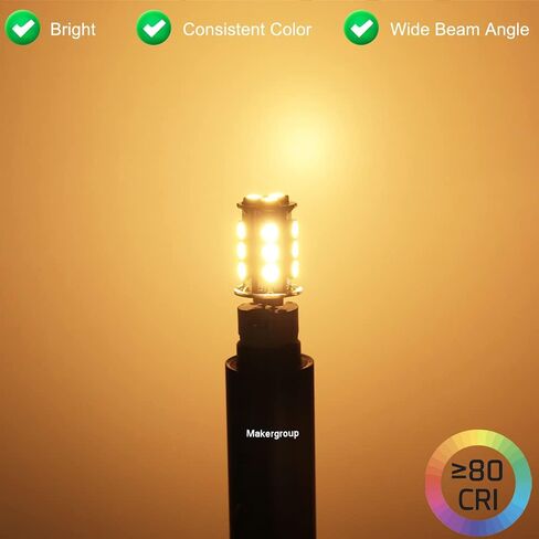 T5 T10 قاعدة إسفين LED لمبة إضاءة عالية السطوع 12VAC/DC 3Watt 2700K-3000K لون أبيض دافئ لإضاءة المناظر الطبيعية في الهواء الطلق على سطح السفينة وأضواء مسار الخطوة وأضواء RV حزمة من 6 in Kuwait
