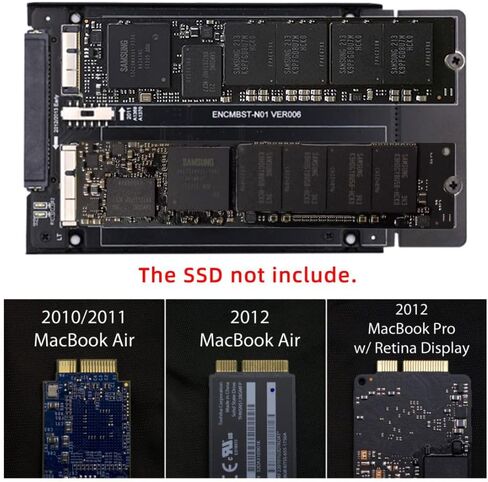 Chenyang CY 16 + 12 Pin USB 3.0 SSD محول صندوق الهاتف المحمول قالب أقراص صلبة لـ 2013 2014 2015 MAC SSD أسود in Kuwait