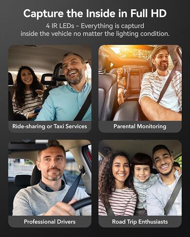 WOLFBOX 4K 3 Channel Dash Cam مدمج 5G WiFi GPS، 4K+1080P+1080P أمامي وخلفي من الداخل، بطاقة مجانية سعة 64 جيجابايت، كاميرا سيارة ثلاثية مع شاشة 3 بوصة، رؤية ليلية بالأشعة تحت الحمراء، مستشعر G، وضع انتظار السيارات على مدار 24 ساعة in Kuwait