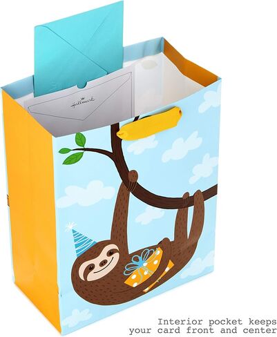 Hallmark 13" Large Kids Birthday Gift Bags Assortment with Tissue Paper - Sloth, Dinosaur, Unicorn (Pack of 3 Gift Bags, 9 Sheets of Tissue Paper) in Saudi Arabia