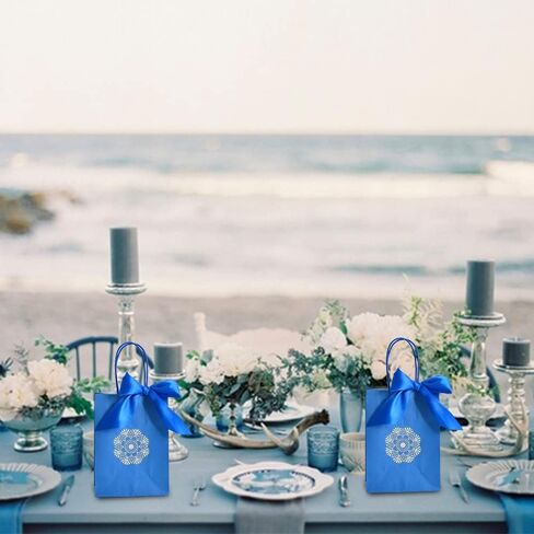 BEISHIDA Small Gift Bags Party Favor Bags Paper Gift Bags Blue Gift Bags with Handles Birthday Gift Bags (6.5 x 4.5 x 2.5 Inch, 20PCS) in Saudi Arabia