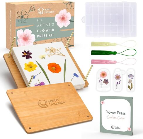 EarthBlossom Premium Bamboo Flower Press Kit | Eco-Friendly Arts & Crafts Set for Adults | Fast Drying & Sustainable Floral Preservation in Saudi Arabia