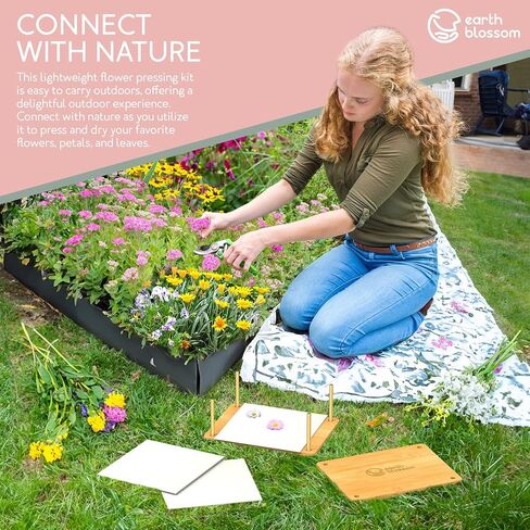 EarthBlossom Premium Bamboo Flower Press Kit | Eco-Friendly Arts & Crafts Set for Adults | Fast Drying & Sustainable Floral Preservation in Saudi Arabia