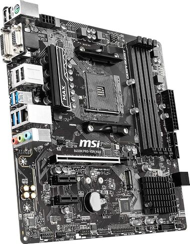 MSI ProSeries AMD Ryzen 2ND and 3rd Gen AM4 M.2 SATA 6Gb/s USB 3 DDR4 D-Sub DVI HDMI Micro-ATX Motherboard (B450M PRO-VDH Max) in Kuwait