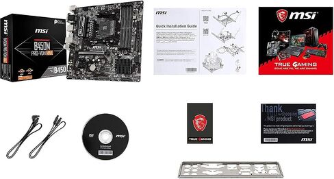 MSI ProSeries AMD Ryzen 2ND and 3rd Gen AM4 M.2 SATA 6Gb/s USB 3 DDR4 D-Sub DVI HDMI Micro-ATX Motherboard (B450M PRO-VDH Max) in Kuwait