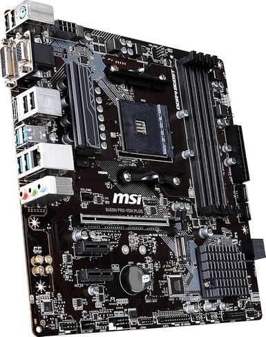 MSI ProSeries AMD Ryzen 1st and 2ND Gen AM4 M.2 USB 3 DDR4 D-Sub DVI HDMI Micro-ATX Motherboard (B450M PRO-VDH Plus) in Saudi Arabia