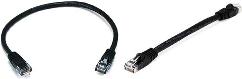 كابل تصحيح Monoprice 102288 Cat6 Ethernet - سلك إنترنت الشبكة - RJ45، مجدول، 550 ميجا هرتز، UTP، سلك نحاسي عاري نقي، 24AWG، 1 قدم، أسود (عبوة من قطعتين) in Saudi Arabia