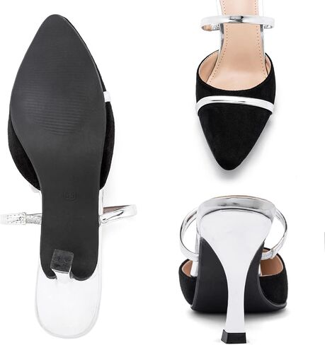 حذاء نسائي بكعب منخفض لحفلات الزفاف ومقدمة مغلقة وحزام بمقدمة مدببة وكعب عالٍ للحفلات الراقصة in Saudi Arabia