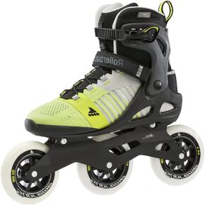 Rollerblade Macroblade 110 3WD Mens Adult Fitness Inline Skate, Grey and Yellow, Performance Inline Skates