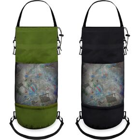 2 Packs Portable Boat Accessories Trash Bags Mesh Trash Bags Boats Trash Can Boat Garbage Container for Boat Kayak Camper Fishing Cabin Storage Men Women Adults (Khaki, Blue)