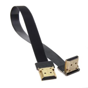 NFHK CYFPV Up Angled 90 Degree HDMI Male to Female FPC Flat Cable for HDTV Multicopter Aerial Photography