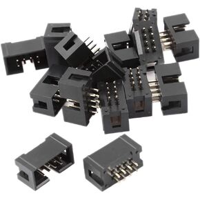 uxcell 15Pcs 2x4 Pins 2.54mm Pitch Straight Connector Pin IDC Box Headers