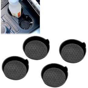 4 Pack Car Cup Holder Coasters, Removable Recessed Coaster, Universal Car Silicone Anti-Slip Coaster, Suitable for Most Car Interior Anti-Spill Cup Holder (Arrow Black)