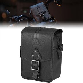 KEMIMOTO Motorcycle Handlebar Bag Universal Side Bag Tool Bag Leather T-Bar Bags Waterproof Storage Bag Sissy Bar Bag Compatible with Cruiser Softail Dyna Sportsters