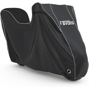 Favoto Motorcycle Cover Waterproof Outdoor - 300D Oxford Heavy Duty Universal Fit for Motorbikes for Top Case Trunk Rail Box with Air Vents Dustproof Windproof Sun Protection 96.5" x 41" x 51"