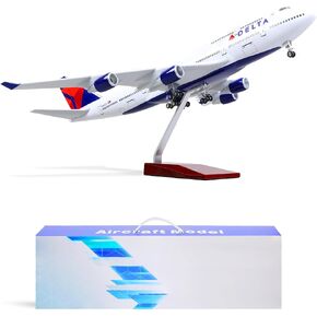 Delta 747 1/160 Large Scale Airplane Model -17 inches (Long) Boeing 747 Die-cast Airplane Model for Adult -Model Plane 747 with Stand for Aviation Enthusiasts Gifts or Display Decorations