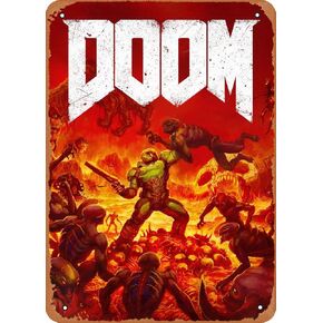 ملصق لعبة فيديو أركيد كلاسيكي علامة معدنية من القصدير شعار القوات الشيطانية ملصقات الموت شعار ديكور فني جداري - 8 × 12 بوصة in Kuwait