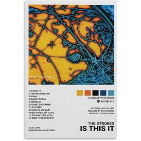 JIANGHA The Strokes Is This It Canvas Poster Wall Decorative Art Painting Living Room Bedroom Decoration Gift Unframe-style12x18inch(30x45cm)