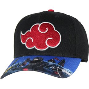 Naruto Shippuden Akatsuki Red Cloud Character Bill Adjustable Snapback Hat Cap
