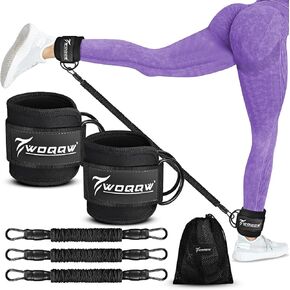 Ankle Resistance Bands with Cuffs, Glutes Workout Equipment, Legs Resistance Bands for Kickbacks Hip Glute Training Exercises - Perfect for Home Workouts and Fitness Training for Women