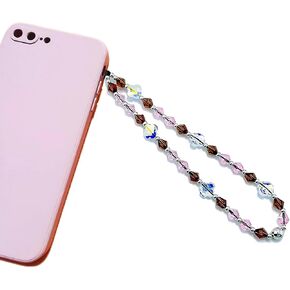 Jolie Case - Cute Pink Red Heart Long Short Aesthetic Phone Charm Strap Phone Lanyard for Women Girls - Handmade Beaded Phone Strap Iphone Charm Strap Phone Wrist Strap Cell Phone Accessories Happy Beachy Hippie Chic