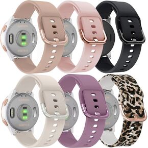ViCRiOR Bands Compatible with Garmin Vivoactive 4S 40mm / Venu 2S /Vivomove 3S Smart Watch, 6 Pack 18mm Soft Silicone Fadeless Pattern Printed Replacement Band for Garmin Forerunner 255s/255s Music