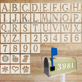 42 قطعة من استنسل الحروف من Aster، استنسل أرقام أبجدية مقاس 2 بوصة للحرف اليدوية، استنسل طلاء رذاذ قابل لإعادة الاستخدام، استنسل فني بلاستيكي قابل لإعادة الاستخدام للرسم على الخشب والجدار والنسيج والسبورة واللافتات والمشاريع الفنية التي تصنعها بنفسك in Kuwait