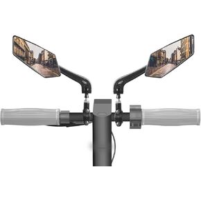 Scooter Mirror Handlebar Mount, 1 Pair Safe Rearview Mirror, for kick scooter,E-Bike,Bicycle