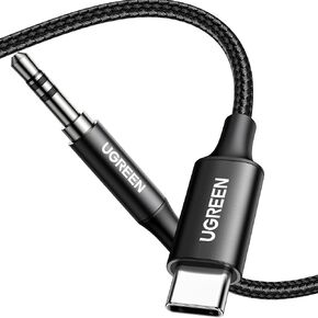 UGREEN USB C to 3.5mm Audio Adapter Hi-Fi Stereo Type C to Aux Headphone Male Cord Car Auxiliary Cable Compatible with iPhone 15 Pro Max/15 Pro/15 Plus, Galaxy S23 Ultra iPad Pro Air Pixel 7, 10FT