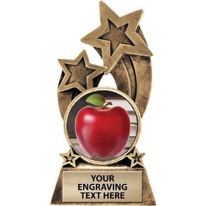 Crown Awards Apple Trophy, 5.75" Glory Resin Teachers Apple Trophies with Free Custom Engraving Prime
