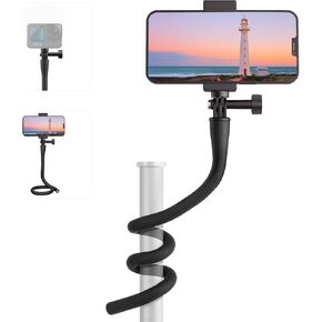 حامل AFAITH المرن لجهاز Go Pro، يمكن تركيب الكاميرا بشكل مزدوج كعصا سيلفي مُعلنة ذاتيًا، كاميرا Go Pro 12/11/10/9/8/7/6/5 (أسود) in Kuwait