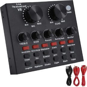 Live Sound Card,7 Connection Methods Live Sound Card Voice Changer Bluetooth Support Mobile Phone Computer Headset Using,with 18 Kinds of Sound Effects