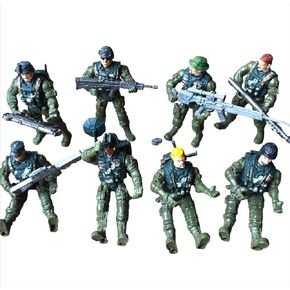 6 Pcs Soldier Action Figure Toy Army Men with Weapon Accessories/SWAT Team Figure Military Playset for Boys Girls, Great Gift as Christmas, Birthday (6 Modern Soldier)