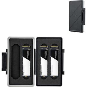 Hard Drive Case for M.2 2280/2260/2240/2242/2230 x 3 and 2.5 inch SSD x 1, Water Resistant and Shockproof SSD Carrying Case