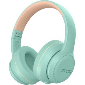 IFECCO Headphones Wireless Bluetooth Over Ear,Wireless Noise Canceling Headphones with Microphone,Foldable HiFi Stereo Bluetooth Headset with Soft Protein Earpads for Travel,Home,Office (Blue)
