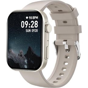 BRIBEJAT Smart Watch for Women Compatible iPhone Samsung Android, Voice Assistant & Answer/Make Call, 2.01'' Large Screen IP68 Waterproof, 110+ Sports, Spo2/Heart Rate/Sleep Monitor, Pink