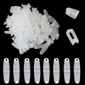 150Pcs Plastic Keychain Clips, Clear Acrylic Keychain Connector Snap Tabs, Card Holder for Keys Rings Office Credit Card Crafts Jewelry Making Bulk