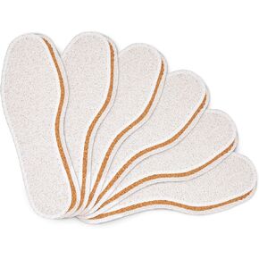 6 Pair Pack Shoe Insoles Natural Cork with Terry Cloth Set, Ultra Light Shoe Insoles Men and Women, Kaps Cork Frotte (46 EUR / 13 US Men)